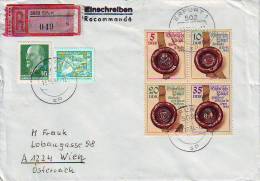 1167f: DDR 1984, Historische Siegel, Portogerechter Rekobrief Nach Österreich - Omslagen