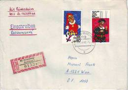 1167j: DDR 1984, Theaterpuppen, Portogerechte Bedarfspost Reko- Rückschein (RR) Nach Österreich - Bambole