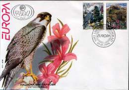 Yugoslavia 1999 Europa CEPT, Natinal Parks, Birds, Eagle, Flowers, FDC - Nuovi