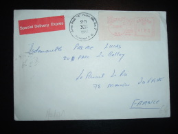 LETTRE PAR EXPRES POUR LA FRANCE EMA 1.60 MONTREAL 20 XII 82 + CACHET SUCC. POST. "B" POSTAL Stn. N°7 Montreal, P. Q. - Covers & Documents