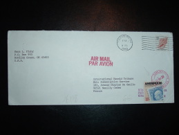 LETTRE PAR AVION POUR LA FRANCE TP COQUILLAGE 22 OBL.MEC. 8 JUL 1985 TOLEDO  + TP AMERIPAX 86 OBL. JUL 16 1985 BOWLING G - Cartas & Documentos