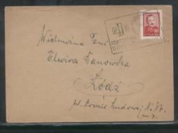 POLAND 1948 LETTER WROCLAW TO LODZ WITH SCARCE DEPARTMENT SHOP STORE CANCEL SINGLE FRANKING 15ZL PRESIDENT BIERUT - Covers & Documents