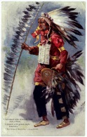 American Indian Chief - Artist Signed J.F. - Andere & Zonder Classificatie