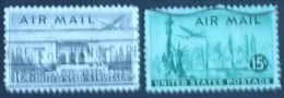 USA  Air Mail  Stamps 1947  Used / Scott C 34 /35 - 2a. 1941-1960 Afgestempeld