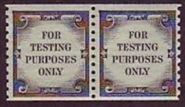 Pair- USA Test Coil/ATM Stamps „For Testing Purposes Only" Unusual - Erreurs Sur Timbres