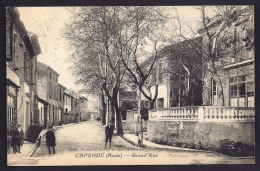 CPA ANCIENNE- FRANCE- CAPENDU (11)- LA GRAND'RUE EN HIVER- ANIMATION GROS PLAN- CAFÉ DURAND- - Capendu