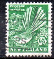 NEW ZEALAND 1935 Collared Grey Fantail - 1/2d Green FU - Usati