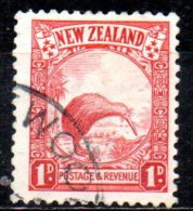 NEW ZEALAND 1935 Brown Kiwi - 1d Red FU - Gebruikt