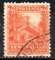 NEW ZEALAND 1935 Maori Carved House - 2d Orange FU - Gebraucht