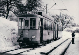 Tramways De Lausanne à Moudon, Train à Epalinges Sous La Neige, Photo BVA TL 3 25 - Épalinges
