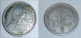 INDOCHINE 10 Cent ALUMINIUM 1,3g 1945, ETAT TTB PLUS (P-TURIN) - PIECE MONNAIE ARGENT, INDO-CHINE FRANCE COLONIES - Other & Unclassified