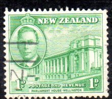 NEW ZEALAND 1946 Peace Issue -- 1d King George VI And Parliament House, Wellington.  FU - Usados