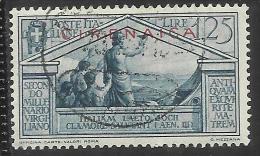 COLONIE ITALIANE CIRENAICA 1930 VIRGILIO LIRE 1,25 TIMBRATO USED - Cirenaica