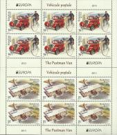 Romania - 2013 - Europa CEPT - Postal Vehicles - Mint Miniature Stamp Sheets Set - Unused Stamps