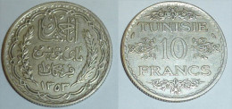 TUNISIE 10 FRANCS 1934 ARGENT 680 Millième 10gr , TUNISIE FRANCE COLONIE - Other & Unclassified