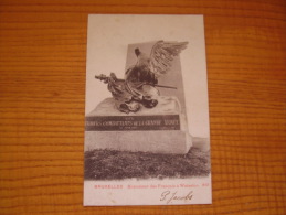 Précurseur :Monument Aux Morts Des Français à Waterloo à Bruxelles ; Aigle Blessé; Tarif Imprimé 5c De Belgique .2 Scans - Monumentos A Los Caídos