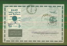 POLAND 1958 1ST FREE FLIGHT OVER THE TOWN OF TORUN (COPERNICUS BIRTH PLACE) BALLOON SYRENA FLOWN COVER Flight Transport - Globos