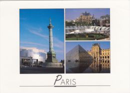 Delcampe - Cp , 75 , PARIS , Pyramide Du Louvre , Multi-Vues - Louvre