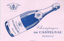 BUVARD  - Champagne  "  De  CASTELNAU  "  Epernay  ( 51 )    -   Ft  =  21 Cm  X 13.5 Cm - Liquore & Birra