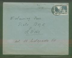 POLAND 1936 LETTER KATOWICE TO LODZ SINGLE FRANKING 25 GR BELVEDER PALACE TYPE 1 - Briefe U. Dokumente