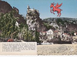 Cp , 48 , CASTELBOUC , Les Gorges Du Tarn , Vue D'ensemble Et Le Vieux Château - Autres & Non Classés