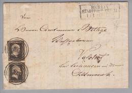 Preussen 1853-01-01 Berlin Brief Nach Volstrof Altmark Mit Paar 2x 1 Silbergroschen Bahn-O - Cartas & Documentos