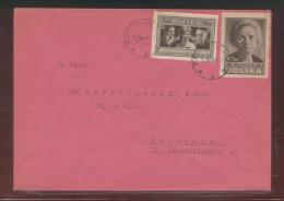 POLAND 1947 LETTER MINSK MAZOWIECKI TO WARSAW MIXED FRANKING 5ZL POLITICIANS IMPERF 10 ZL CURIE PERF - Covers & Documents