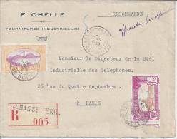 GUADELOUPE - 1937 -  BEL AFFRANCHISSEMENT RECTO-VERSO - LETTRE RECOMMANDEE DE BASSE TERRE POUR PARIS - - Briefe U. Dokumente
