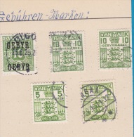 DANMARK - 5 REVENUE STAMPS - Fiscaux