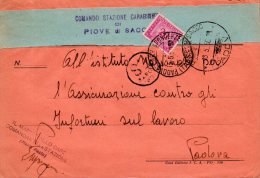1950  LETTERA CON ANNULLO  PIOVE DII SACCO   PADOVA - Portomarken
