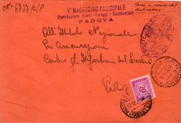 1950  LETTERA CON ANNULLO PADOVA - Taxe