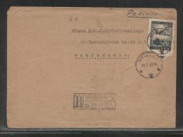 POLAND 1947 REGISTERED LETTER WARSZAWA 1 TO WARSAW SINGLE FRANKING 5ZL AIRMAIL - Cartas & Documentos