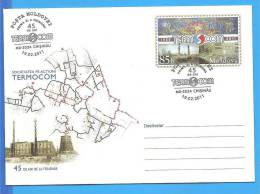 Energy, Electricity, Thermal. Cancellation Fdc MOLDOVA MALDAVIA Postal Stationery Cover 2011 - Electricity