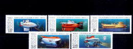 C996 - Russie 1990 - Yv.no.5799/803 Neufs** - Sous-marins