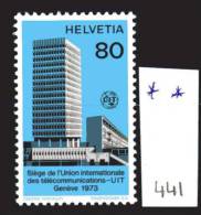 Svizzera ** - 1973  Servizi  - Nuova Sede Dell'UIT - Servizio
