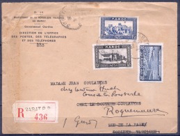 Lettre RECOMMANDEE  De RABAT R.P . Le Avril 1938 Affranchie Avec 3 Timbres  Pour BOLLENE  Puis ROQUEMAURE - Lettres & Documents