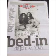 JOHN LENNON - Libération Suppl 8 Pages Du 26/05/09 : Il Y A 40 Ans Le Bed-in De John Lennon & Yoko	Ono - Andere & Zonder Classificatie