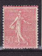 FRANCE N° 199 50C ROUGE TYPE SEMEUSE LIGNEE BARRE DE COULEUR SUPPLMENTAIRE TYPE IIB NEUF SANS CHARNIERE - Ungebraucht