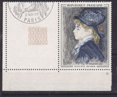 FRANCE N° 1570 1F POLYCHROME MODELE AUGUSTE RENOIR VISAGE BLANC NEUF SANS CHARNIERE - Unused Stamps