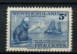 1941 Newfoundland - 50th Anniv Of Sir Wilfred Grenfell Labrador Mission 1v., Ship, Polar Ice SG#275 Scott 252  MLH - Explorers