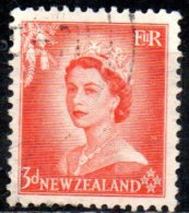 NEW ZEALAND 1953 Queen Elizabeth II  -3d. - Red FU - Usati