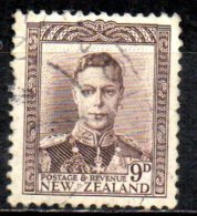 NEW ZEALAND 1938 King George VI  - 9d. - Brown  FU - Oblitérés