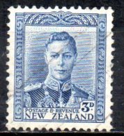 NEW ZEALAND 1938 King George VI  - 3d. - Blue  FU - Used Stamps