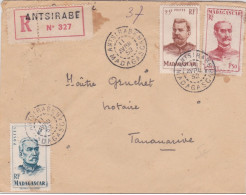 MADAGASCAR - 1952 - ENVELOPPE RECOMMANDEE De ANTSIRABE Pour TANANARIVE - Storia Postale