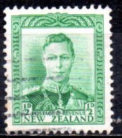 NEW ZEALAND 1938 King George VI  -1/2d. - Green   FU - Usados