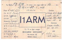 CARTE RADIO - QSL - CARTE RADIO QSL - ITALIE - ITALIA - ROMA - ROME - ITALY - 1948. - Radio Amateur