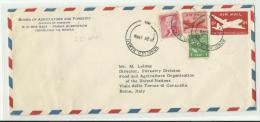 Entier Air Mail + Timbres Sur Lettre Pour L'ONU Rome De Honolulu 1957 - Hawaï