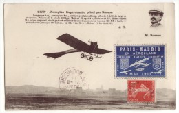 CPA Du Monoplan Duperdussin Piloté Par Busson Vignette Paris Madrid En Aéroplane Mai 1911 - Reuniones