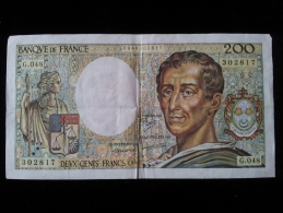 Billet 200 Francs "Montesquieu"  -1987 - 200 F 1981-1994 ''Montesquieu''