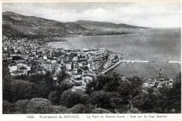 Principauté De Monaco. Le Port Et Monte-Carlo. Vue Vers Le Cap Martin - Tarjetas Panorámicas